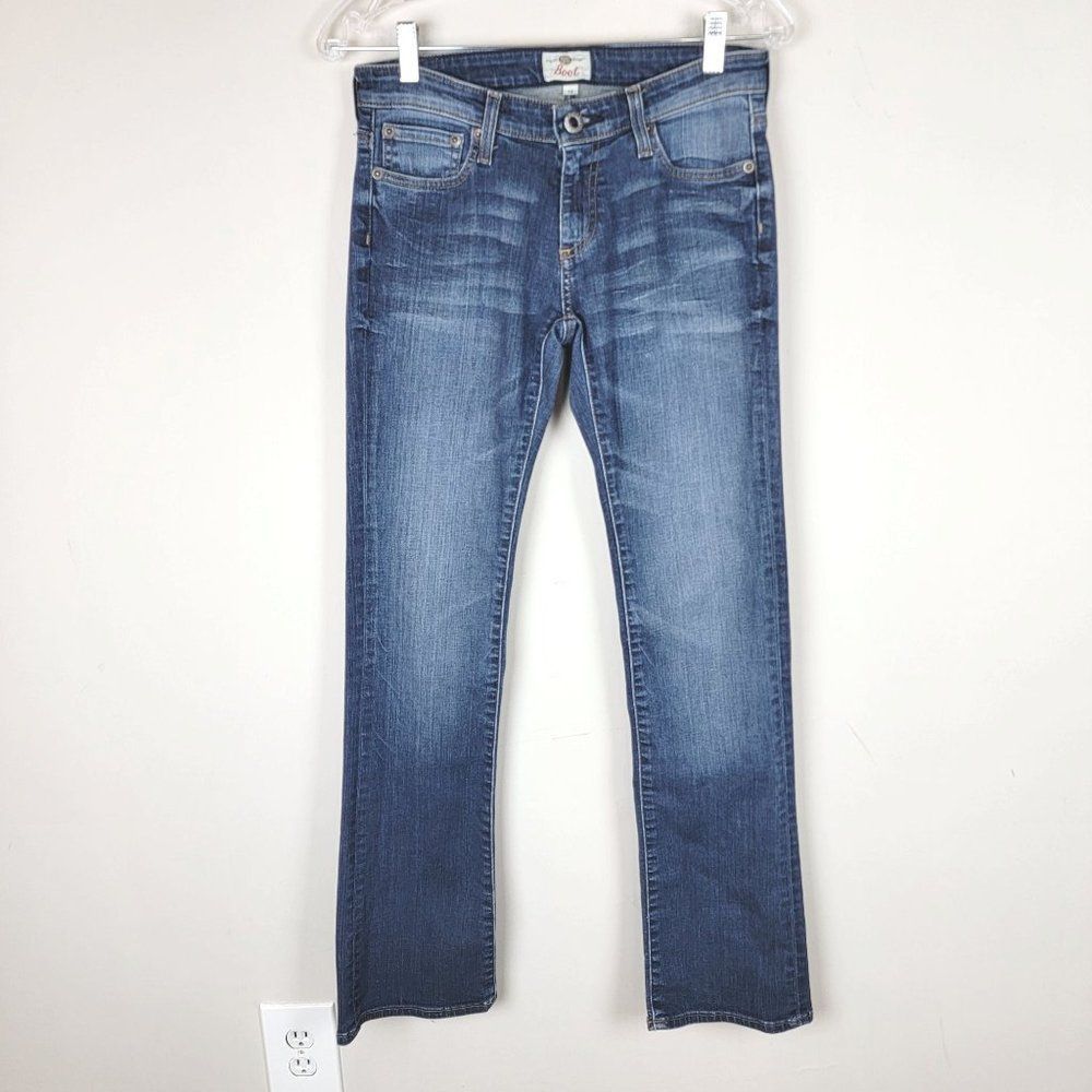 Fossil Vintage Indigo Blue Stretch Low Rise Boot Cut Jeans Women's Size 28